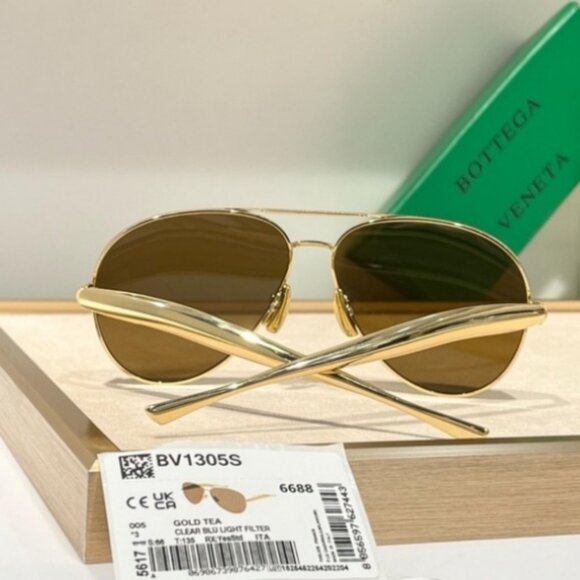 Signature BV Gold Aviator Sunglasses main image 5